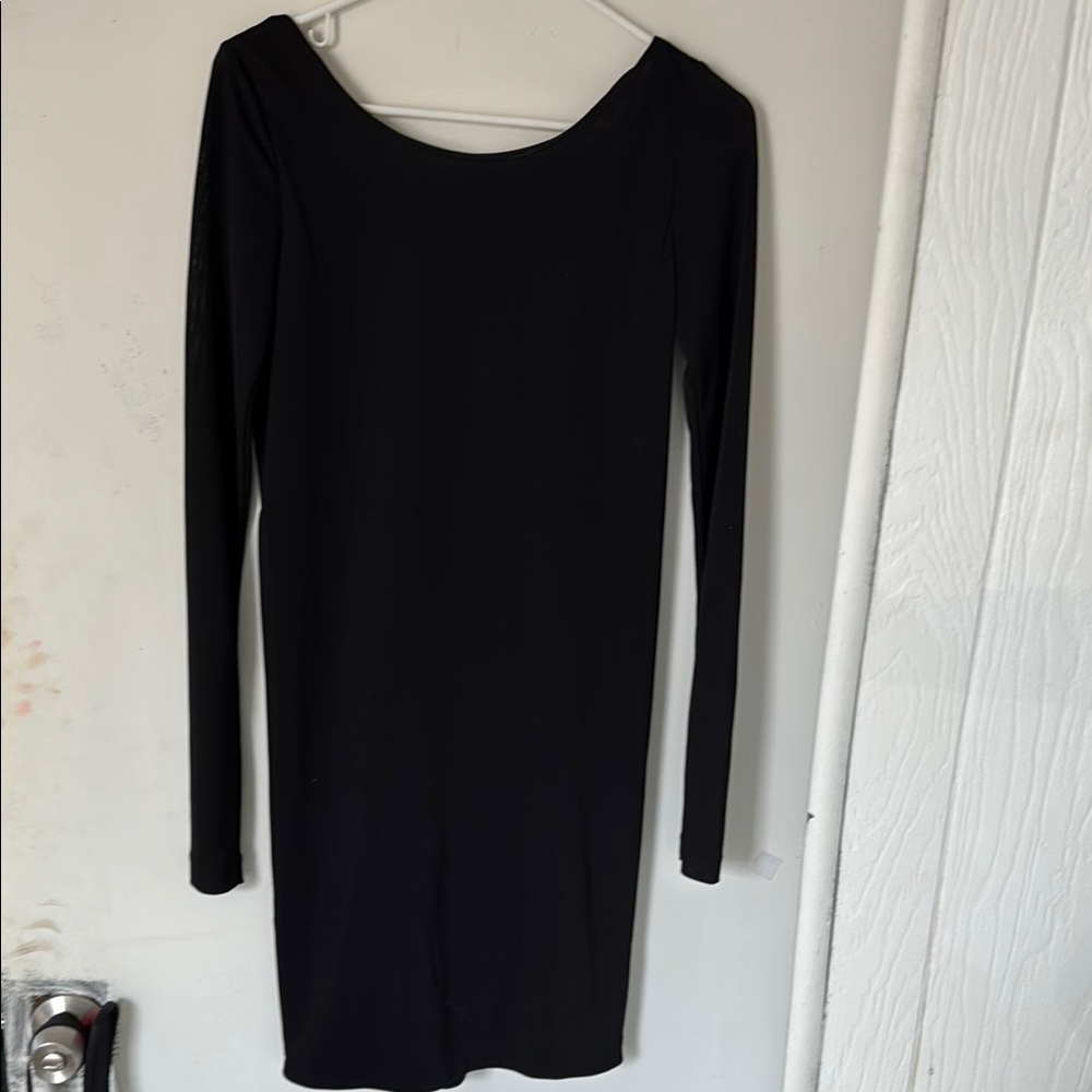 Zara Black Bodycon Scoop Neck Dress for Night Out